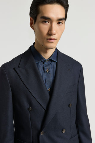 Double-breasted blazer in pure wool