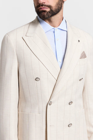 Blazer doppiopetto in misto cotone lana
