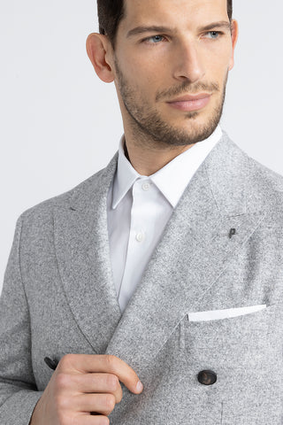 Wool, silk and cashmere double-breasted blazer  