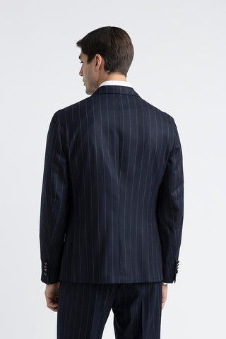 Pinstripe wool double-breasted blazer  