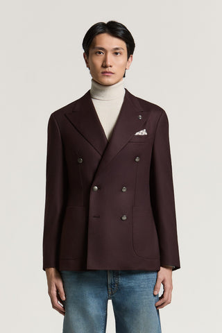Pure wool gabardine double-breasted jacket