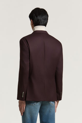 Giacca doppiopetto in gabardina di pura lana