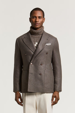 Blazer doppiopetto in misto seta e lana