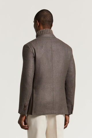 Blazer doppiopetto in misto seta e lana