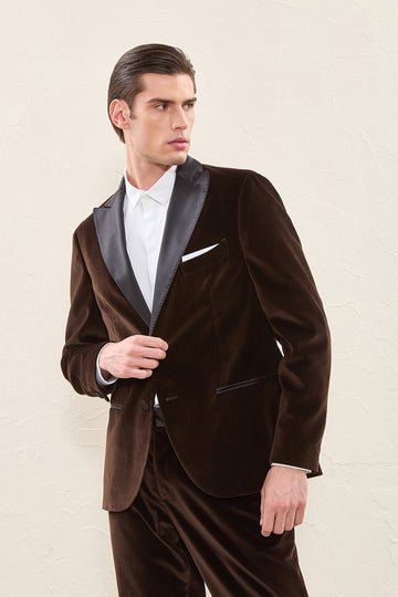 Smooth velvet tuxedo jacket with satin peak lapels  