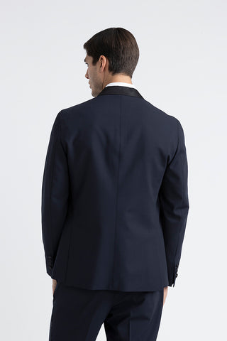 Stretch technical wool single-breasted evening tuxedo  