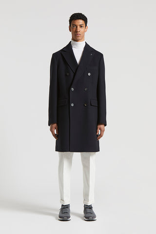 Double-breasted double baize coat