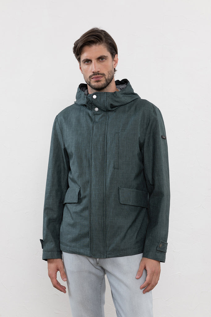 Loro Piana wool, silk and linen natté urban jacket  