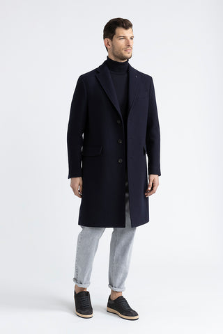 Pure wool single-breasted coat  