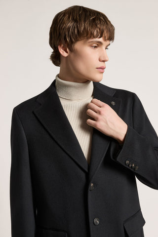 Cappotto monopetto in misto lana e cashmere