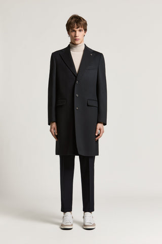 Cappotto monopetto in misto lana e cashmere