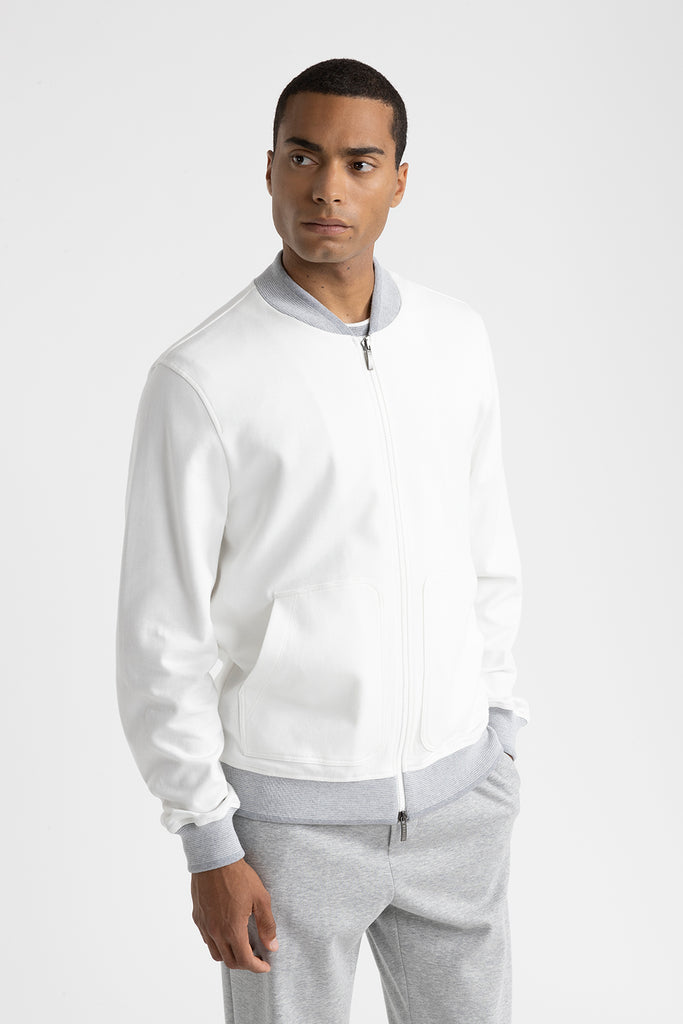 Cotton blend bomber sweatshirt  