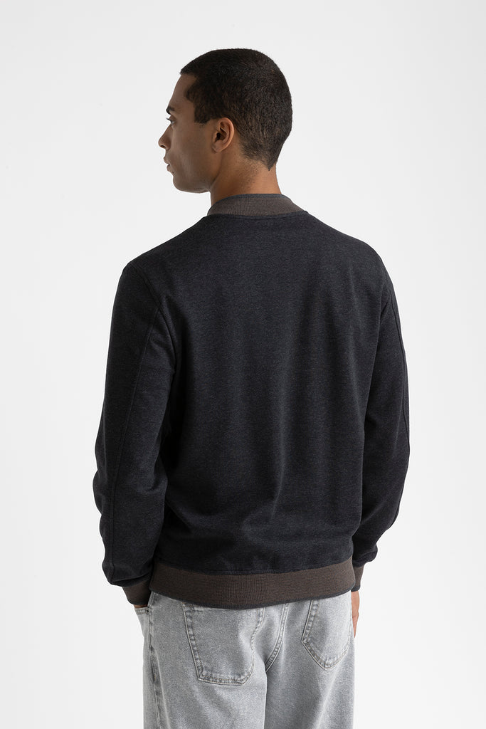 Cotton blend bomber sweatshirt  