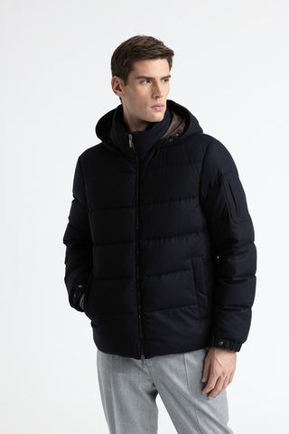 Goose down jacket in cashmere and tricot  