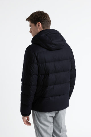 Goose down jacket in cashmere and tricot  