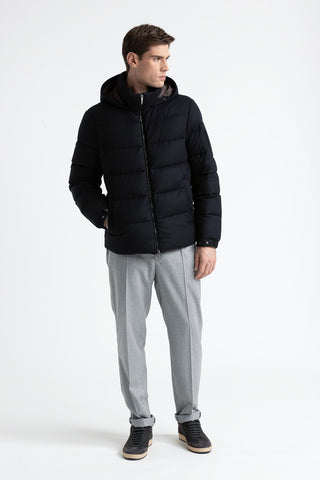 Goose down jacket in cashmere and tricot  