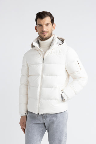 Goose down jacket in anti-drop technical microfiber  