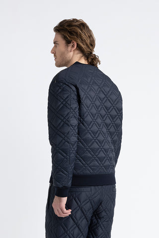 Technical microfibre and jersey quilted sweatshirt  