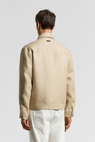 Overshirt in gabardina di puro lino