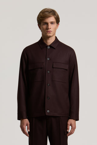 Overshirt in gabardina di pura lana 1 / 3