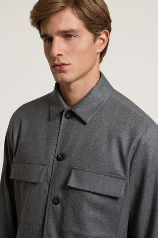 Overshirt in gabardina di pura lana 4 / 5