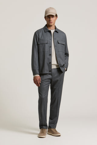 Overshirt in gabardina di pura lana 2 / 3