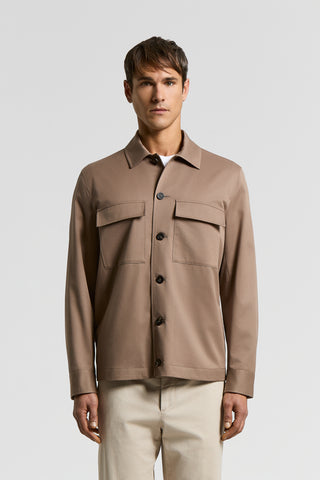 Overshirt in twill di misto cotone