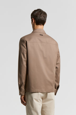 Cotton-blend twill overshirt