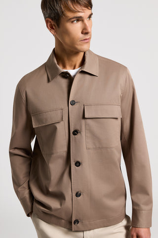 Overshirt in twill di misto cotone