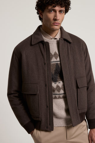 Bomber in panno di misto lana e cashmere 5 / 5