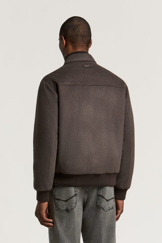 Bomber in panno di misto lana e cashmere