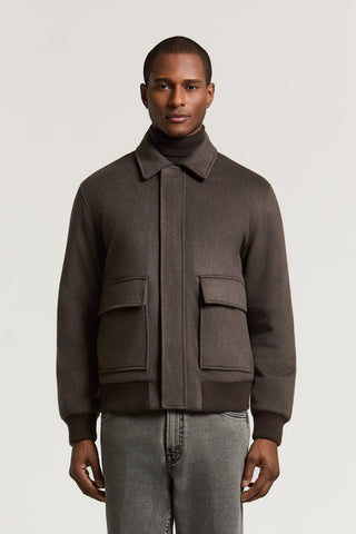 Bomber in panno di misto lana e cashmere