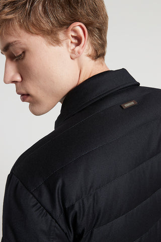 Padded Loro Piana flannel jacket-shirt
