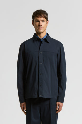Cotton blend poplin shirt jacket