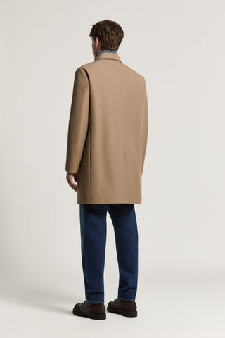 Cappotto monopetto in twill di cotone