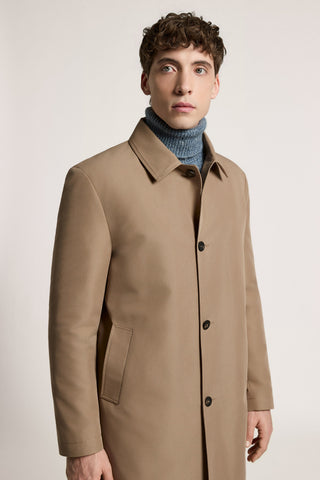 Cappotto monopetto in twill di cotone