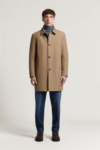 Cappotto monopetto in twill di cotone