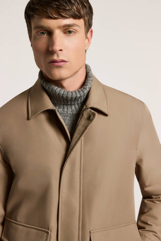 Giaccone in twill di cotone tecnico