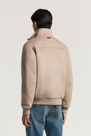 Bomber in piuma e panno di lana e cashmere