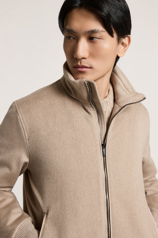 Bomber in piuma e panno di lana e cashmere