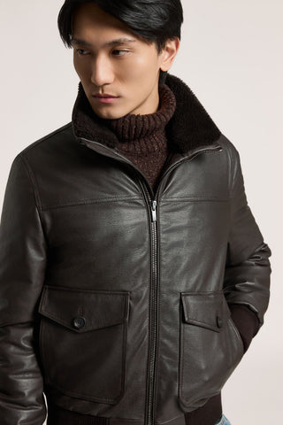 Bomber in vera pelle di nappa