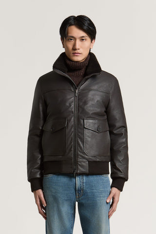 Bomber in vera pelle di nappa