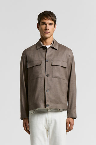 Overshirt in misto lino lana