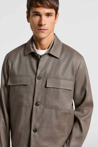 Overshirt in misto lino lana