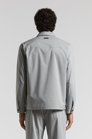 Stretch cotton lightweight canvas overshirt