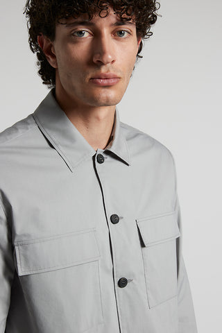 Stretch cotton lightweight canvas overshirt