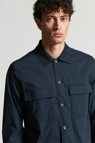 Stretch cotton lightweight canvas overshirt