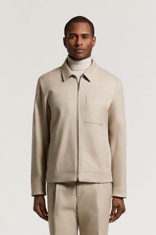 Giubbino in gabardina di lana e cotone