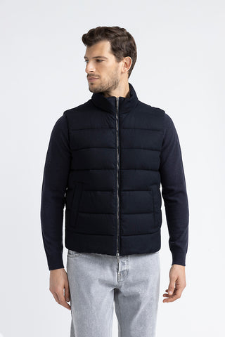 Sleeveless goose down jacket in cashmere  