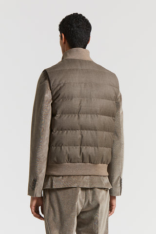 Bi-material suede vest